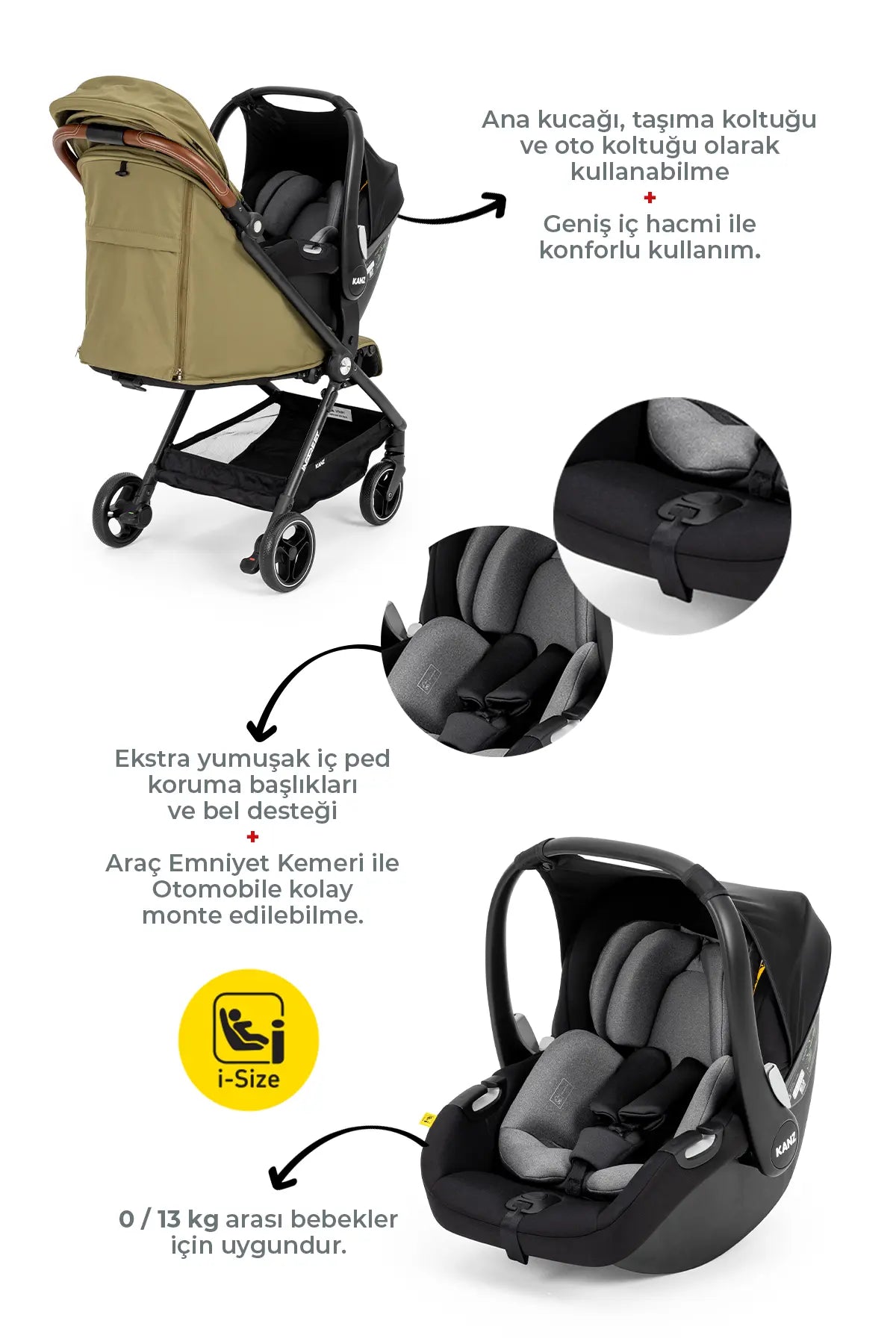 Kanz Instreet Autofold Travel Sistem Bebek Arabası