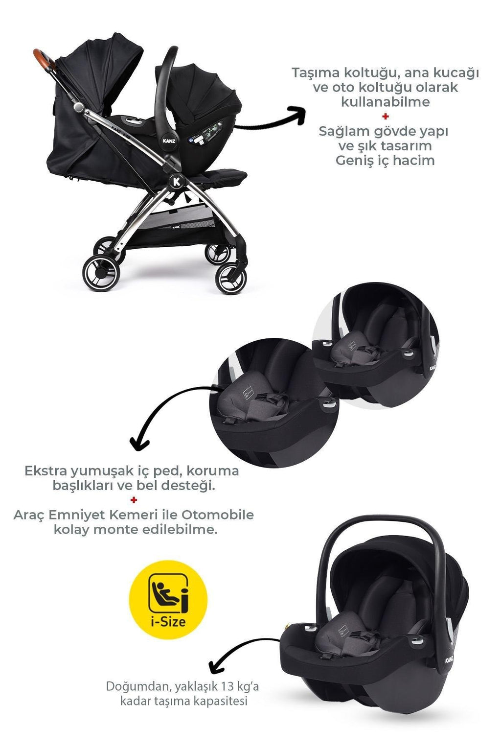 Kanz Xflip Autofold Travel Sistem Bebek Arabası